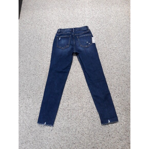 27/5 Buckle Lovervet By Vervet Mid-Rise Skinny Dark Wash Raw Hem - Picture 6 of 10